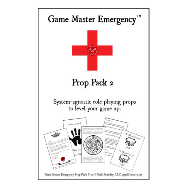 Geek Foundry Game Master Emergency Prop Pack 2 Cover